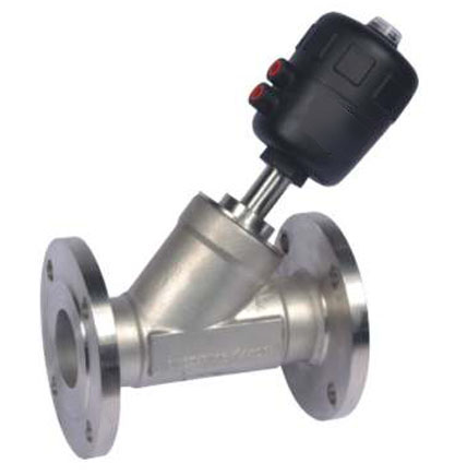 法蘭氣動角座閥